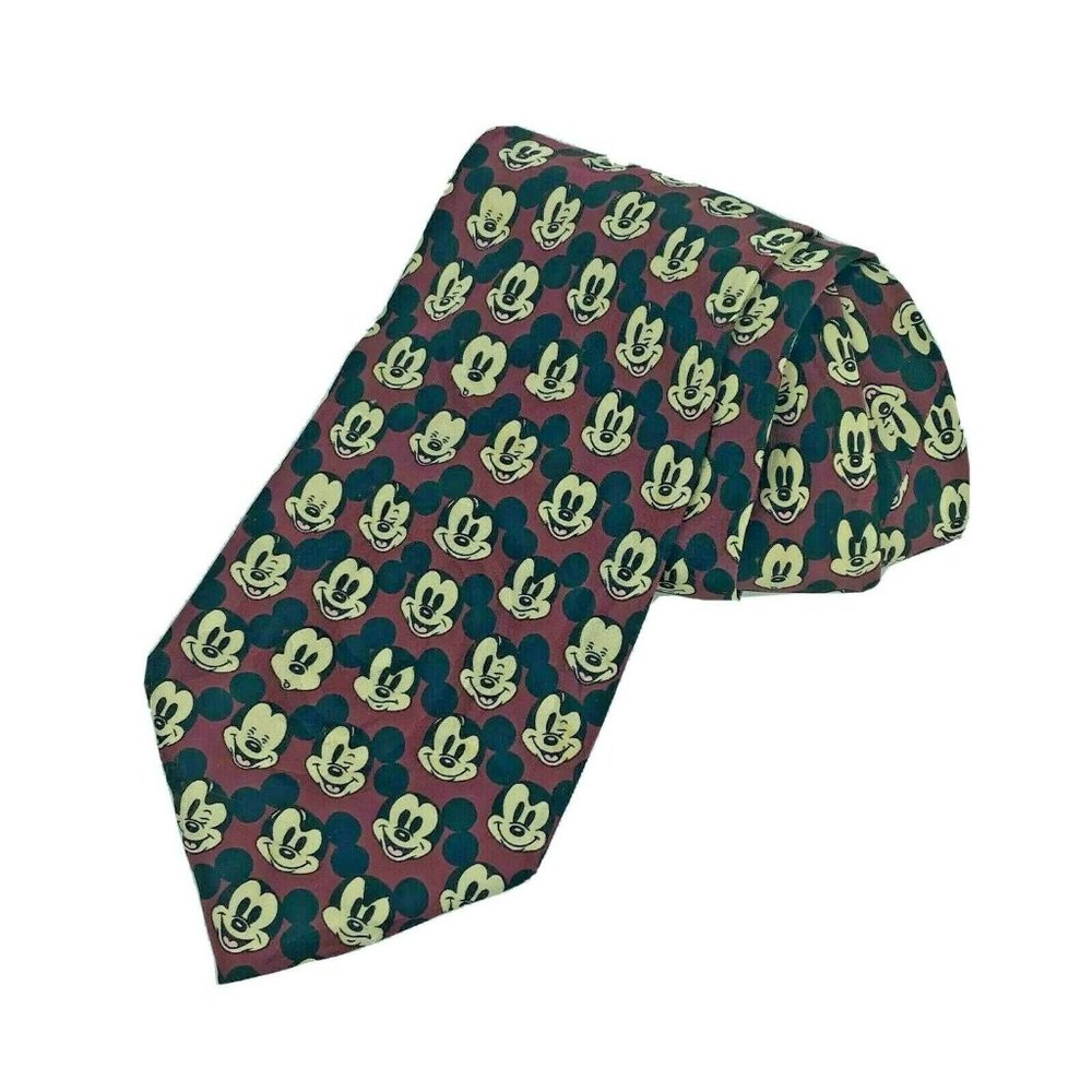 Disney Mickey Mouse Face 100% Silk Tie Mickey INC